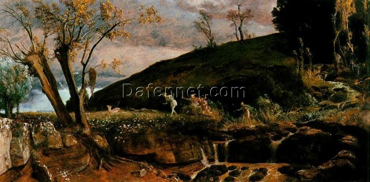 Decorative Oil Painting INSPIRED BY Böcklin’s The Hunt of Diana for Mythology Lovers