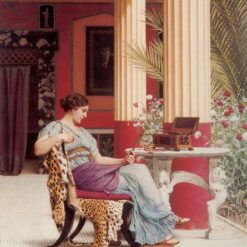 Custom - made Oil Painting of 'The Jewel Casket' in the Vein of John William Godward's 1900 Neoclassical Style, Created in Dafen Village for Home Decorators Seeking an Artistic and Timeless Statement