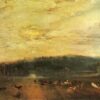 Authentic Reproduction of J.M.W. Turner's 'The Lake, Petworth Sunset, Fighting Bucks' (c.1829) - A Timeless Tribute to Romantic Landscape Art