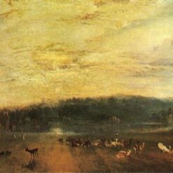 Authentic Reproduction of J.M.W. Turner's 'The Lake, Petworth Sunset, Fighting Bucks' (c.1829) - A Timeless Tribute to Romantic Landscape Art