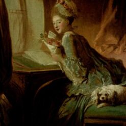 Dafen Village's Exquisitely Rendered “The Love Letter” Inspired Rococo Genre Oil Canvas