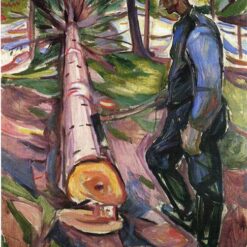 High-quality 'The Lumberjack' Expressionist Inspired Oil Painting by Edvard Munch - Direct from Dafen Village Studios for Art Aficionados