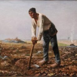 High-Quality Reproduction of Jean-Francois Millet's c.1860 - 1862 "The Man with the Hoe" - Realist Genre Oil Painting from Renowned Dafen Village Studios for Art Collectors