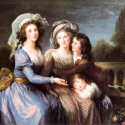 Dafen Village Hand-Painted Oil Canvas: The Marquise de Pezay, and the Marquise de Rougé with Her Sons Alexis and Adrien INSPIRED BY Louise Elisabeth Vigee Le Brun’s 1787 Rococo Masterpiece