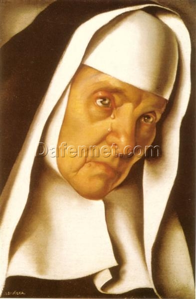 The Mother Superior” – Tamara de Lempicka Inspired Oil Painting | Art Deco Portrait