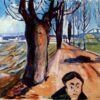 Expressionist 'The Murderer in the Lane' Inspired Oil Painting Replica - Hand-painted by Dafen Village's Skilled Artisans for Intriguing Genre Art Displays