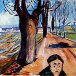 Expressionist 'The Murderer in the Lane' Inspired Oil Painting Replica - Hand-painted by Dafen Village's Skilled Artisans for Intriguing Genre Art Displays