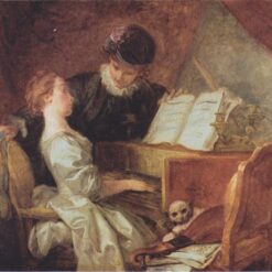 Collector's Gem: Dafen Village's “The Music Lesson” Inspired High-Quality Rococo Genre Oil Painting