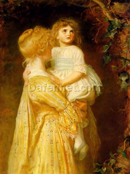 Hand-Painted Reproduction of John Everett Millais’ “The Nest” (1887) – A Delightful Realistic Portrait Oil Painting on Canvas from Dafen Village