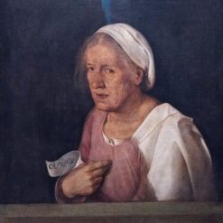 Exquisite Dafen Village Creation: 'The Old Woman' Inspired by Giorgione (1506) - High Renaissance Portrait Oil Painting on Canvas