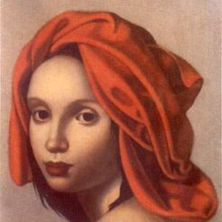 The Orange Turban" Inspired by Tamara de Lempicka – Art Deco Portrait Oil Painting