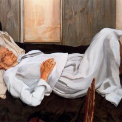 Authentic Reproduction of Lucian Freud's 'The Painter's Mother' (1982 - 1984) - Grand Expressionist Portrait Oil on Canvas for Art Aficionados