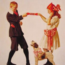Dafen Village Presents: Inspired by 1919 Norman Rockwell's 'The Party Favour' - Regionalism Oil Canvas Artwork