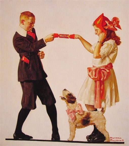 Dafen Village Presents: Inspired by 1919 Norman Rockwell’s ‘The Party Favour’ – Regionalism Oil Canvas Artwork