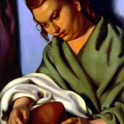 The Peasant Girl" – Tamara de Lempicka Art Deco Portrait | Stunning Oil on Canvas Painting