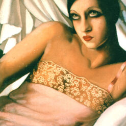 Lempicka-Inspired "The Pink Shirt" – Hand-Painted Art Deco Portrait for Luxury Home & Office Décor | DaFen Village Studio