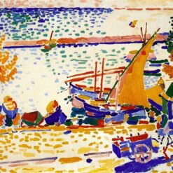 Andre Derain's 'The Port of Collioure' Inspired Oil Painting on 72 x 91 cm Canvas - A Captivating Pointillist and Neo-Impressionist Landscape for Discerning Collectors