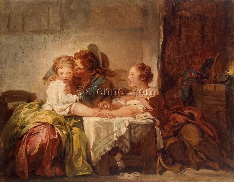 Home – Decorating “The Prize of a Kiss” Inspired 18th – Century Style Oil Artwork by Dafen Village
