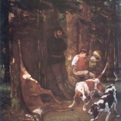 Authentically Rendered 1857 'The Quarry' by Gustave Courbet - Realist Oil Canvas Genre Painting, Capturing the Spirit of MFA Boston's Original