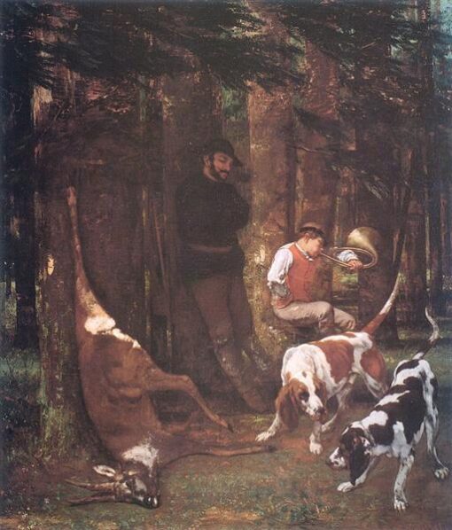 Authentically Rendered 1857 ‘The Quarry’ by Gustave Courbet – Realist Oil Canvas Genre Painting, Capturing the Spirit of MFA Boston’s Original