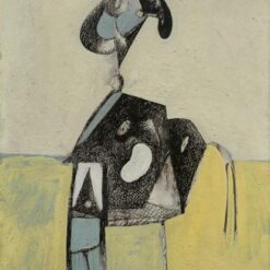 Stunning Interpretation of Arshile Gorky's 1931 Cubist Abstract 'The Raven (Composition No. 3)' in Oil and Ink on Wood for Art Galleries and Exhibition Spaces