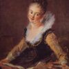 Dafen Village Hand-Painted “The Reader” Inspired Rococo Portrait Oil Canvas for Art Lovers' Home Decor