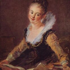 Dafen Village Hand-Painted “The Reader” Inspired Rococo Portrait Oil Canvas for Art Lovers' Home Decor