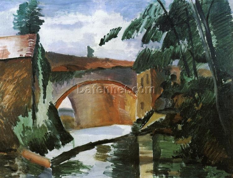 Exquisite Hand-Painted Oil Painting Inspired by Andre Derain’s 1912 ‘The River’ – A Post-Impressionist Landscape Gem from Dafen Village Studio for Art Aficionados