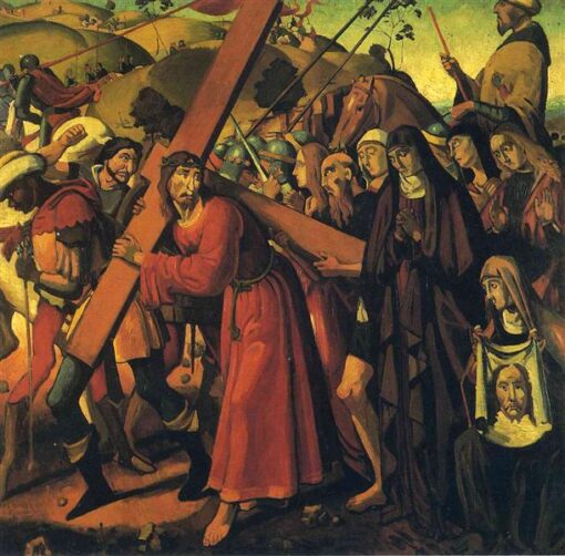 The Road to Calvary” Andre Derain Inspired Hand – Painted Oil Painting by Dafen Village Studio – A Spiritual Expressionist Masterpiece for Art Enthusiasts
