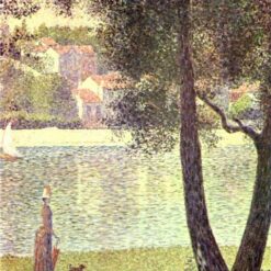 High-Resolution Print Inspired by Georges Seurat's 'The Seine at Courbevoie' (La Seine à Courbevoie) - An Affordable Way to Adorn Your Space with Neo-Impressionist and Pointillist Landscape Art from Dafen Village