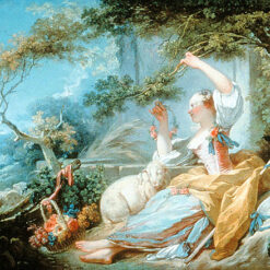 Dafen Village Handcrafted “The Shepherdess” Inspired Rococo Pastorale Oil Canvas for Home Decoration