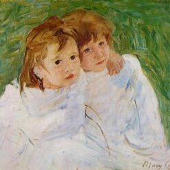 Limited Edition Reproduction of Mary Cassatt's 'The Sisters' in Impressionist Oil Painting Style | Exclusive Dafen Village Studio Series