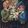 High-Quality Reproduction of Otto Dix's "The Skat Players" (1920) - A Captivating Dadaist Genre Painting on Oil Canvas