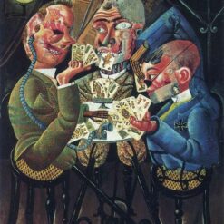 High-Quality Reproduction of Otto Dix's "The Skat Players" (1920) - A Captivating Dadaist Genre Painting on Oil Canvas
