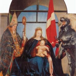 Authentic 'The Solothurn Madonna' Inspired Northern Renaissance Religious Oil Painting on Wood - Hand - painted by Dafen Village Studio