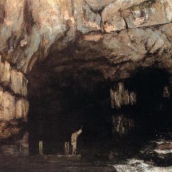 Authentically Rendered 1864 'The Source of the Loue River' by Gustave Courbet - Realist Oil Canvas Landscape, Capturing the Spirit of Courbet's Original, Perfect for Art Collectors