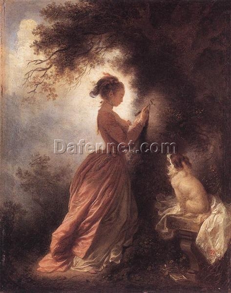 Dafen Village Handcrafted “The Souvenir” Inspired Rococo Genre Oil Canvas for Art Aficionados’ Home Decor