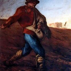 Custom-Sized Realist Genre Painting "The Sower" Inspired by Jean-Francois Millet's 1850 Masterpiece - Handmade in Dafen Village