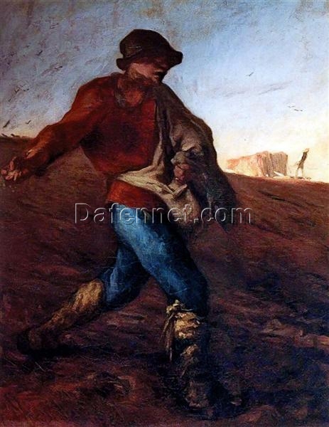 Custom-Sized Realist Genre Painting “The Sower” Inspired by Jean-Francois Millet’s 1850 Masterpiece – Handmade in Dafen Village
