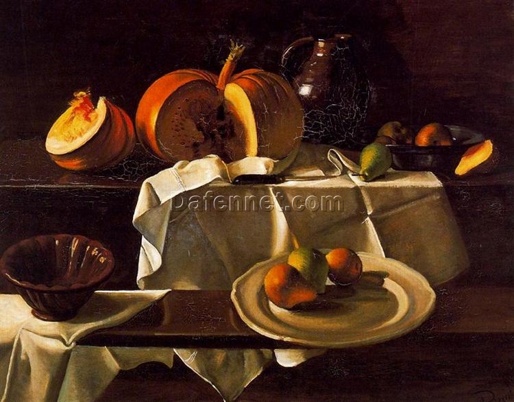 Hand – Painted Neoclassical Still Life with Pumpkin INSPIRED BY Andre Derain (1939), Created by Dafen Village Artisans