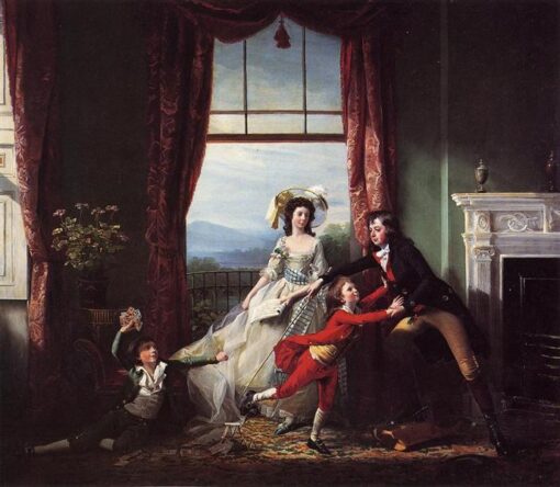 Large-Scale Hand-Painted Reproduction of “The Sitwell Family” INSPIRED BY John Singleton Copley’s 1786 Neoclassical Portrait Masterpiece