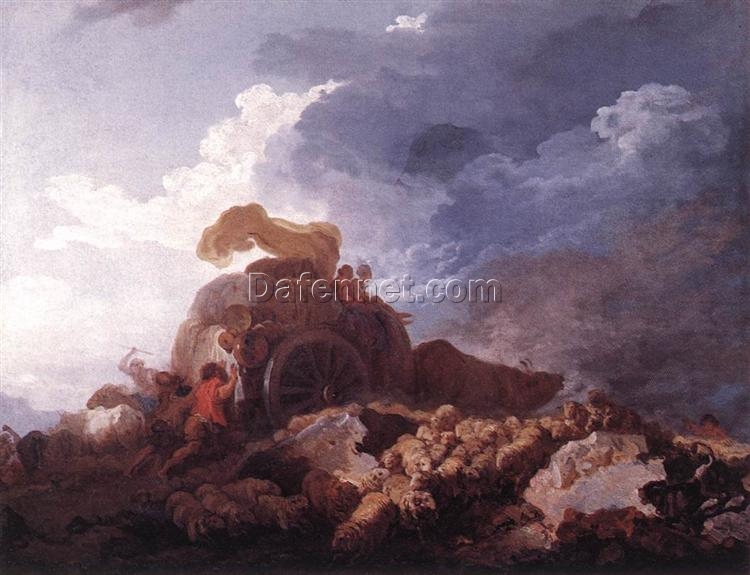 Stunning Wall Art: Dafen Village’s Artistic Rendition of “The Storm” in Rococo Style for Interior Enhancement