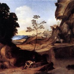 Exquisite Dafen Village Creation: 'The Sunset' Inspired by Giorgione (1506 - 1510) - High Renaissance Landscape & Religious Oil Painting on Canvas