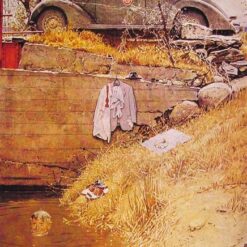 High - Quality Reproduction by Dafen Village of Norman Rockwell's 'The Swimming Hole' - A Must - Have for Collectors of American Art History