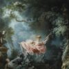 Dafen Village Exquisite Hand-Painted “The Swing” Inspired Rococo Genre Painting Oil Canvas for Home Aesthetic Upgrade