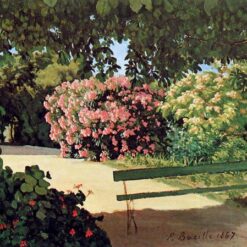 Custom - Sized Impressionist Landscape 'The Terrace at Méric (Oleander)' Inspired by Frederic Bazille's 1867 Masterpiece, Handmade in Dafen Village