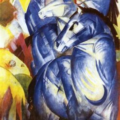 High-quality 'The Tower of Blue Horses' Inspired Oil Painting by Franz Marc - Direct from Dafen Village Studios for Art Connoisseurs