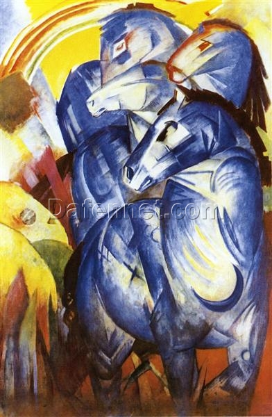 High-quality ‘The Tower of Blue Horses’ Inspired Oil Painting by Franz Marc – Direct from Dafen Village Studios for Art Connoisseurs