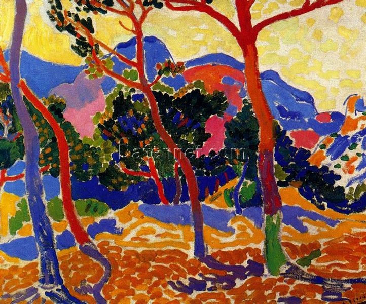 The Trees” in the Style of Andre Derain’s c.1906 Fauvist and Neo-Impressionist Work – Handmade Oil Painting from Dafen Village for Art Collectors