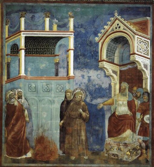 The Trial by Fire” by Giotto – Proto Renaissance Fresco in the Basilica of St. Francis
